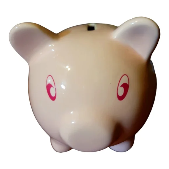 My First Piggy Coin Bank Girl Ceramic Pink  Baby Shower Child’s Nursery Pig - Picture 2 of 9